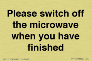 Please switch off the microwave when you have finished